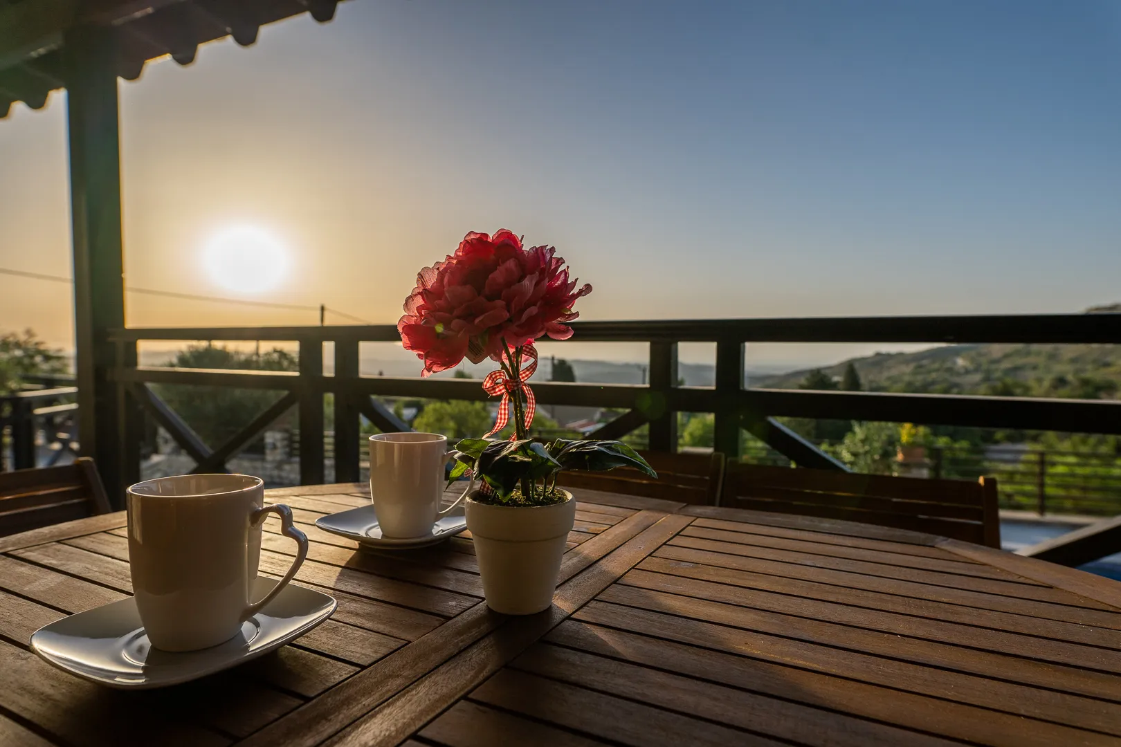 Coffee on the veranda at sunrise