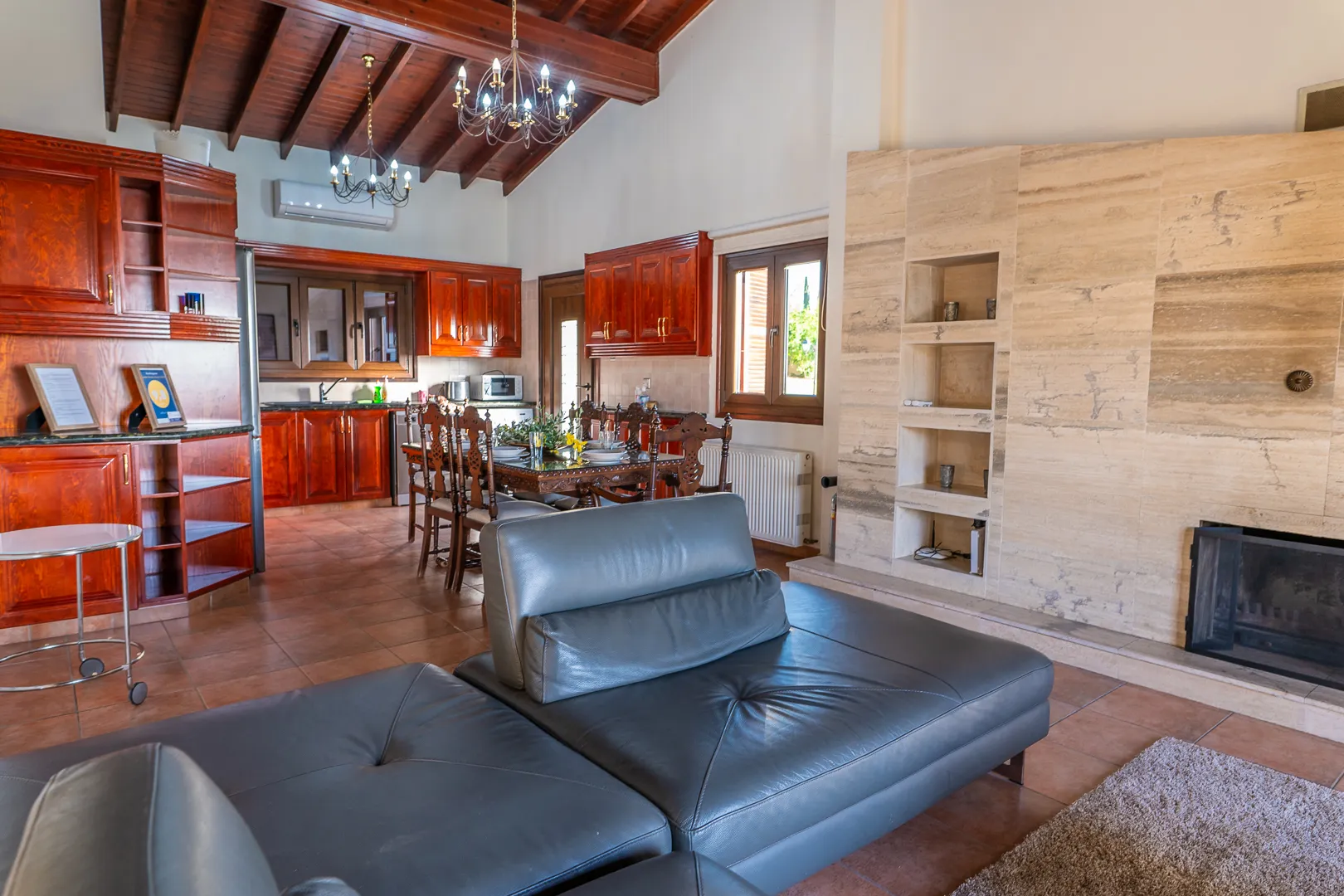 Open-plan living room and kitchen