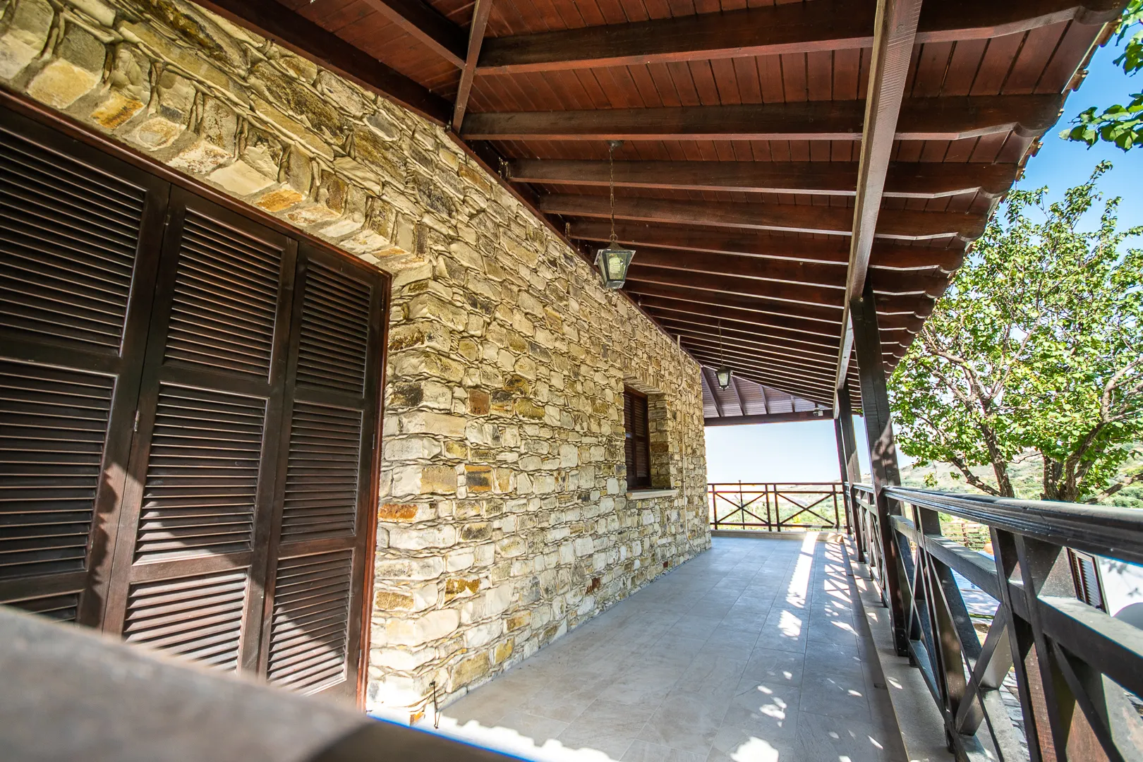 Shaded veranda with view
