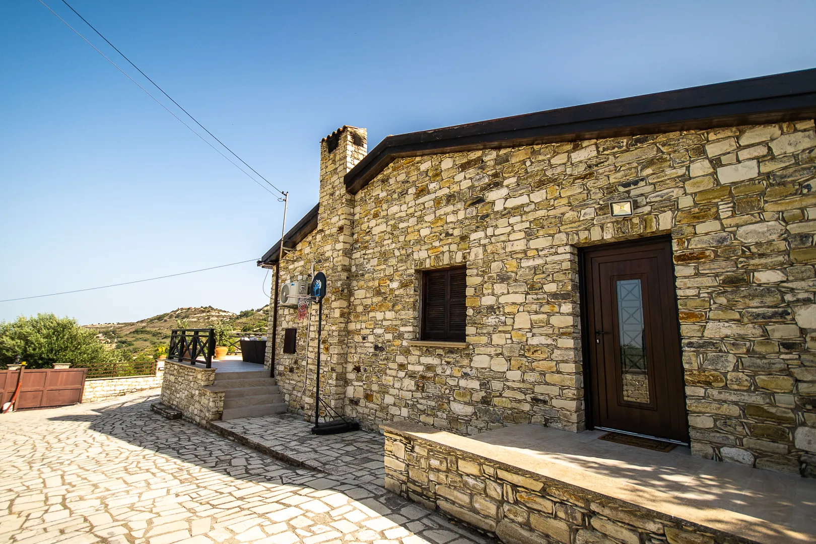 Stone entrance of the villa