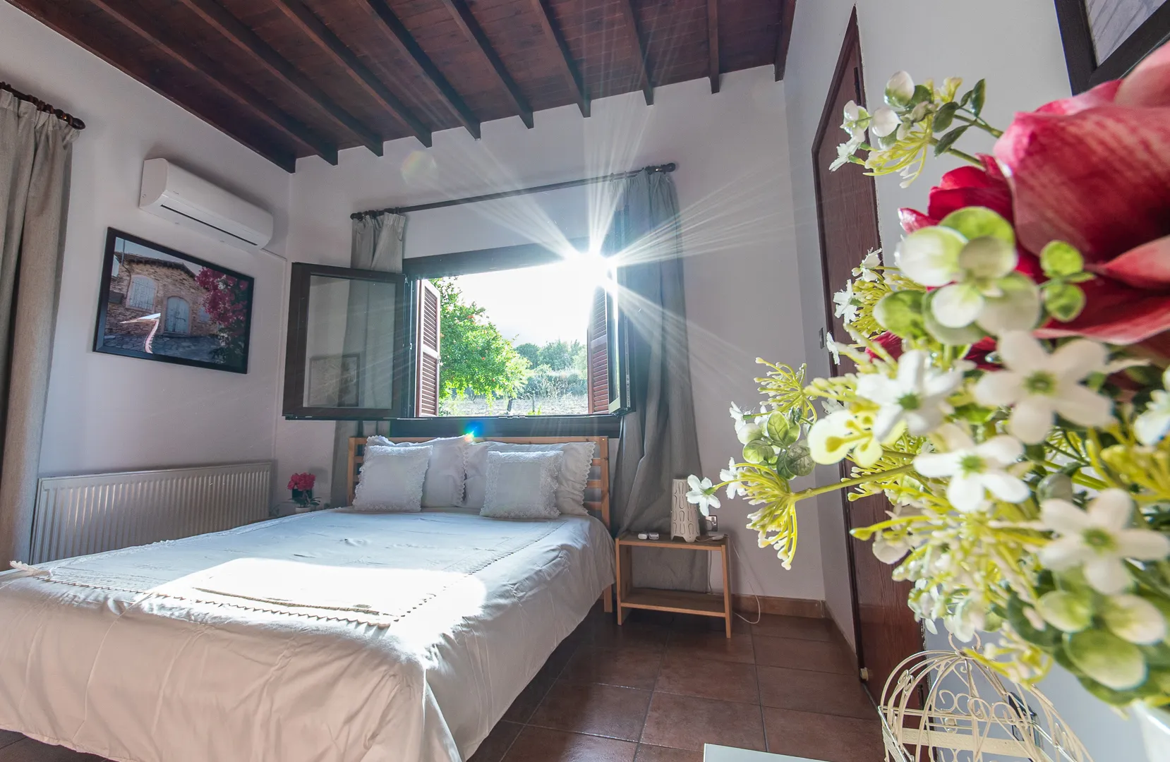 Upstairs bedroom with window view